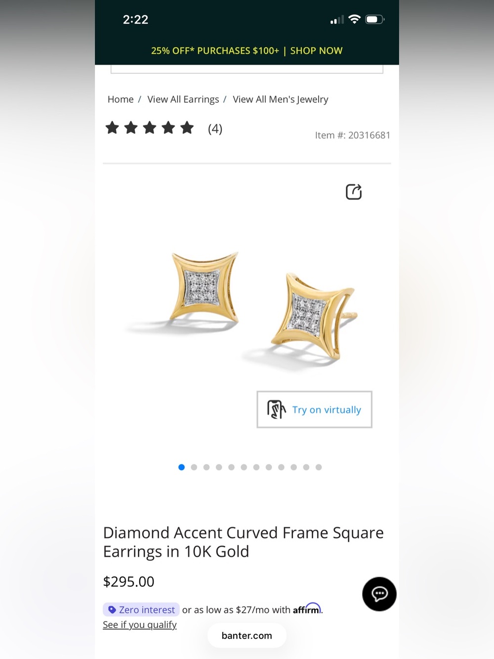 10k Gold Diamond Accent Starburst Earrings - Picture 2 of 7